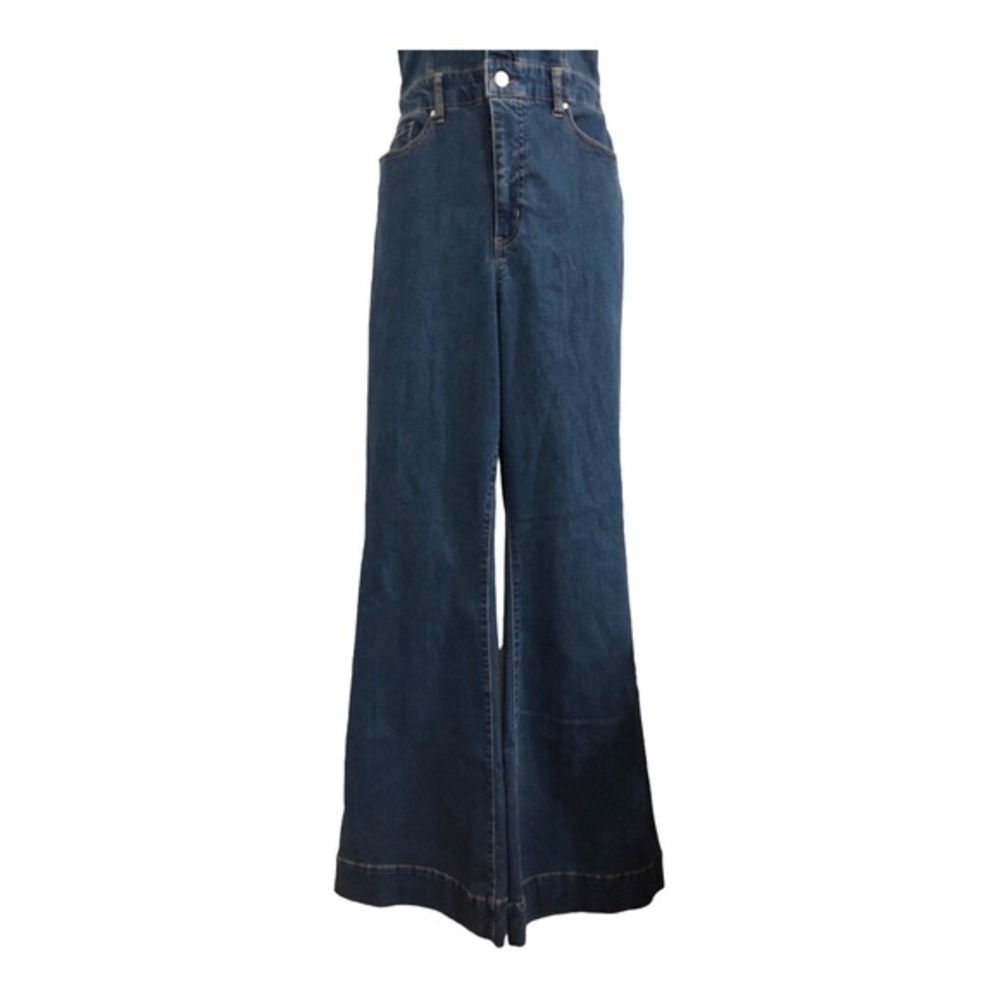 Jessica Simpson blue denim flare leg Cammie ventura denim Jumpsuit size 5 new - Picture 8 of 16